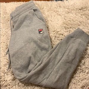comfy grey fila jogger sweatpants